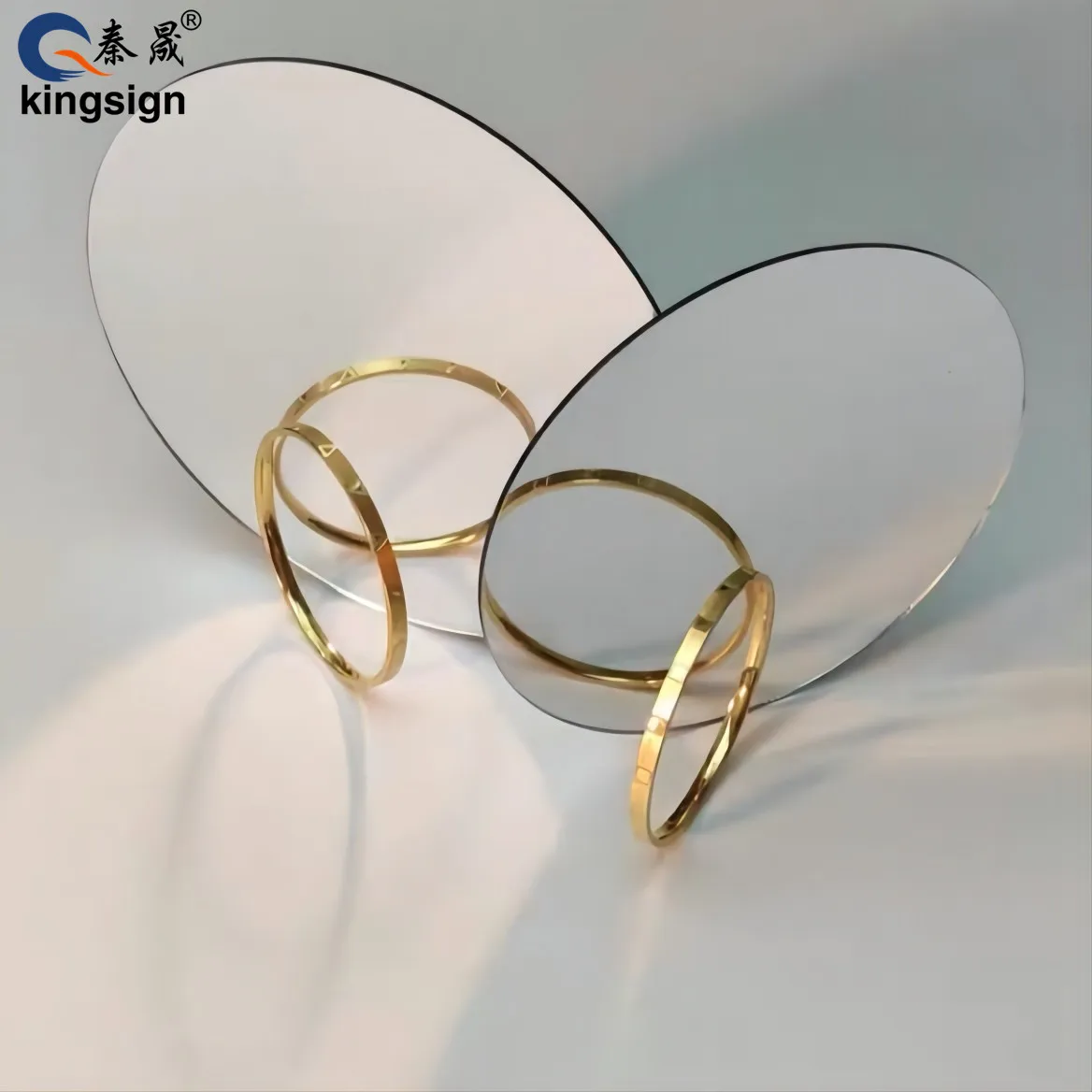 KINGSIGN hot selling gold and silver mirror acrylic sheet customized design laser cut mirror acrylic boards