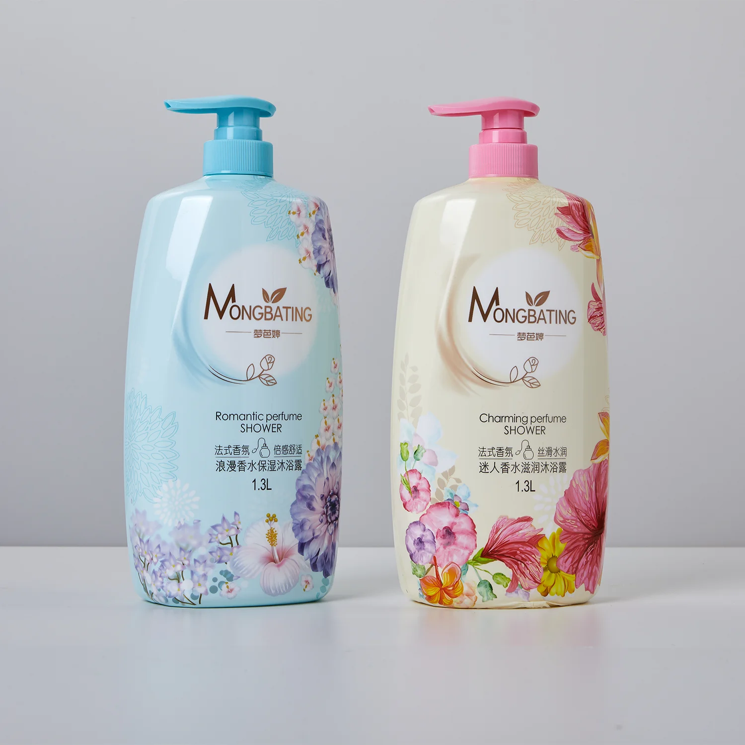 Natural Romantic Perfume Shower Gel Meng Bating 1.3L Dense Foam Body Moisturizing Silky Skin Chemical-Free Adults Milky Scent