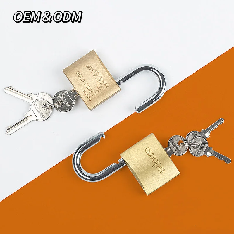 Product Manufacturer Custom Logo Solid Brass Long Shackle Small Lock Padlock