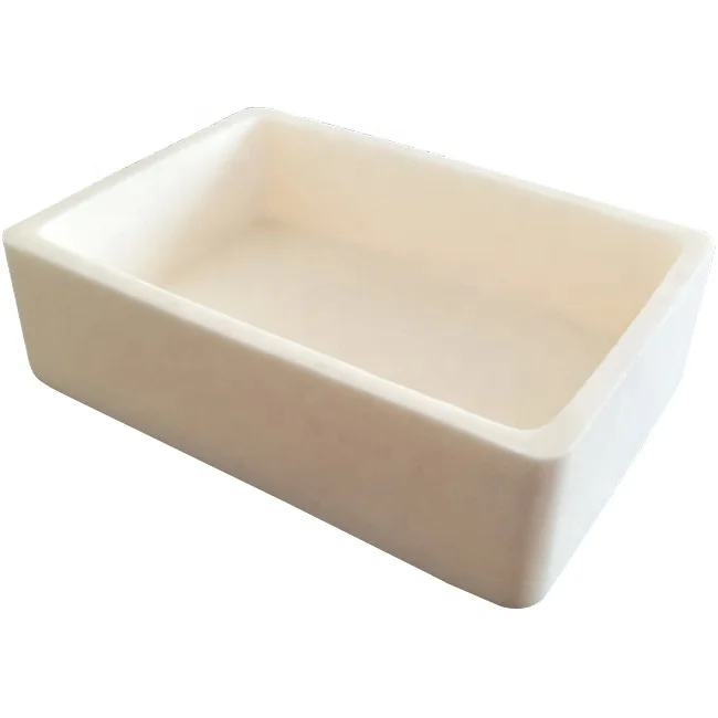 High temperature alumina ceramic crucible boat for melting or analyzing metal