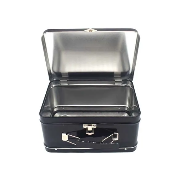 Recyclable Customized rectangular empty black metal mini tin box lids wholesale from China tin box factory with factory price