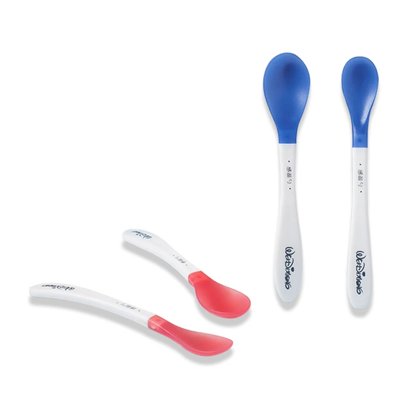 Customized Pp Handgrip Twisting Baby Heat Sensing Flexible Spoon Set