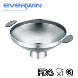 Large Spout Stainless Steel Jam Funnel,Easy Grip Handle Flour Jam Funnel Filter