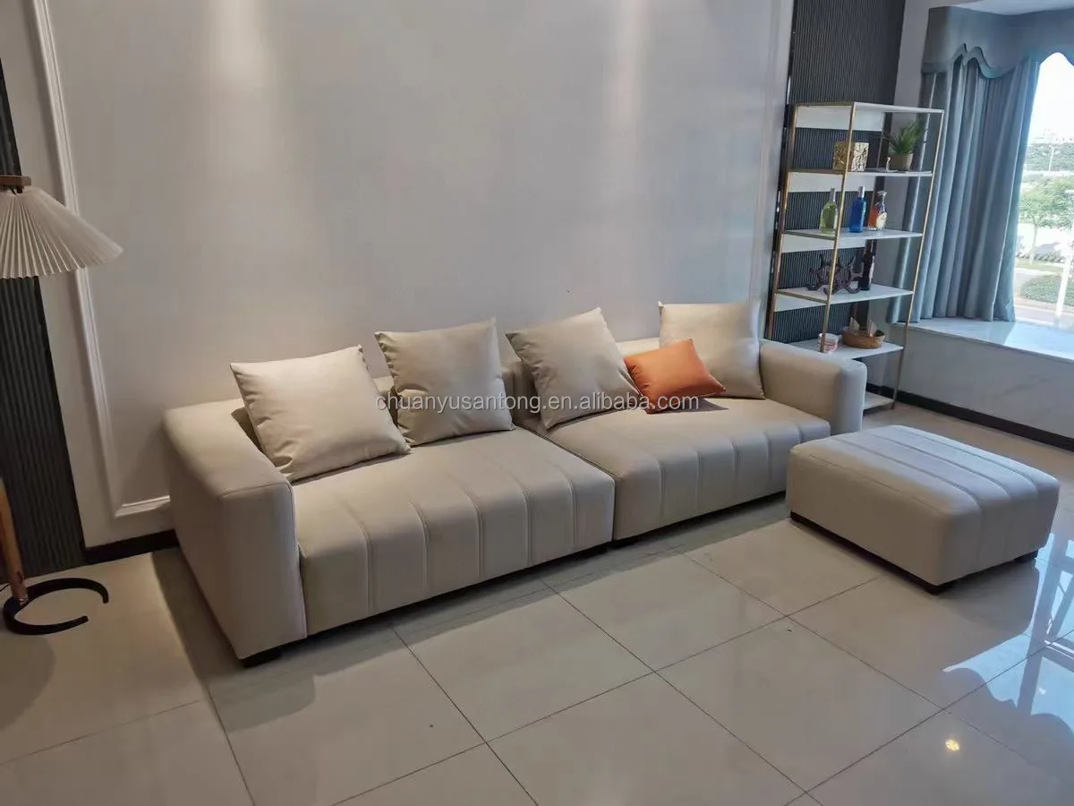 Home Furniture leather sofa set modern sectional sofa light luxury simple design sofa set living room furniture
