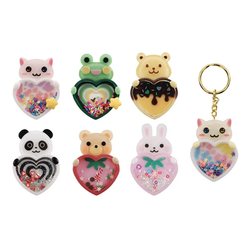 Heart Shape Cute Animal Shape Keychain Resin Molds Non-stick Keychain Resin Molds Kit