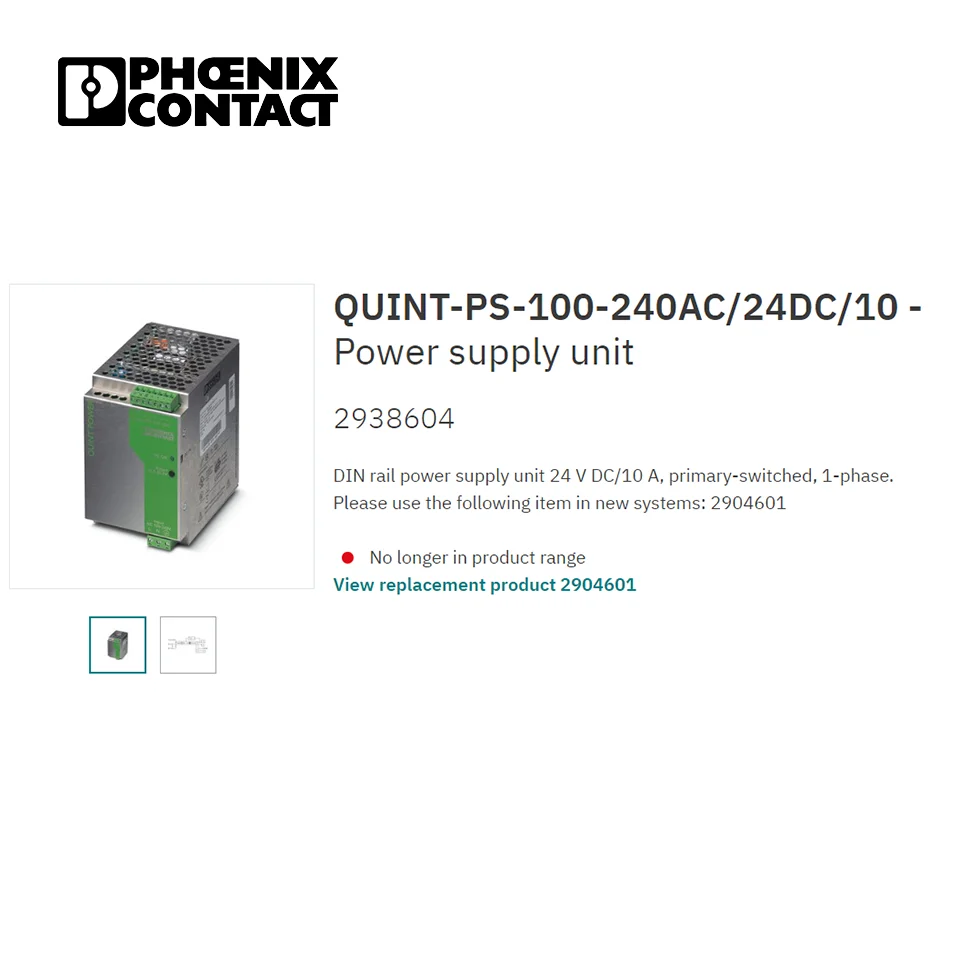 In Stock Phoenix Contact 2938604 replacement products 2904601 QUINT4-PS/1AC/24DC/10  Power supply unit