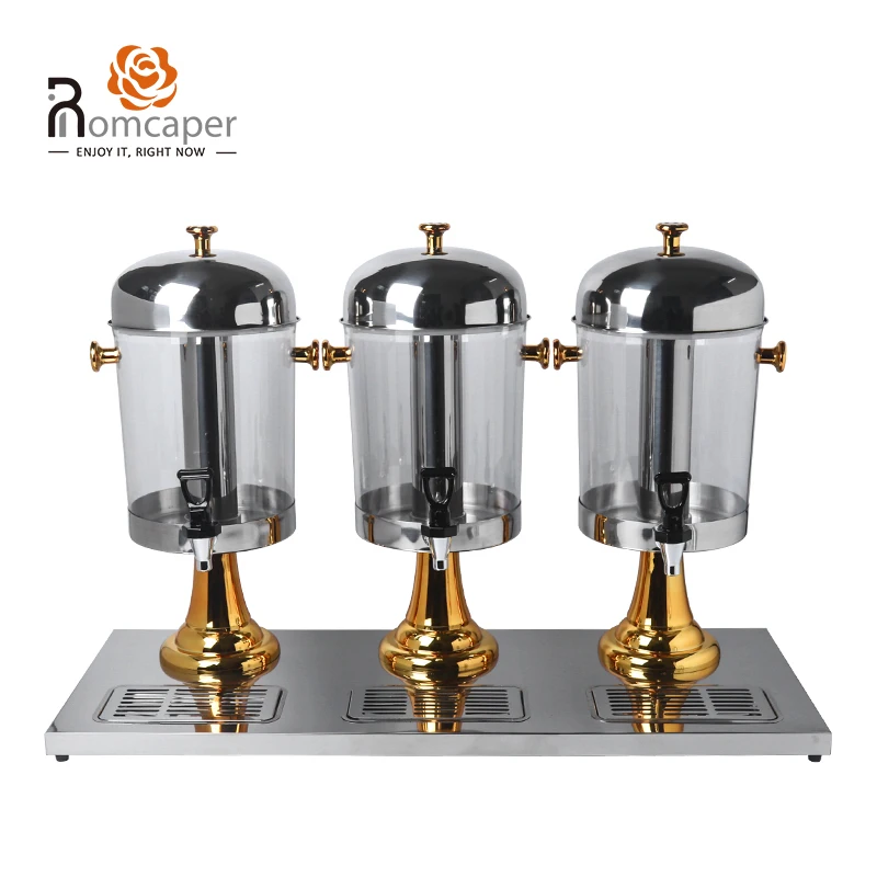 Party top cold non electric plastic beverage drink cool cooling catering cold restaurant juice dispenser 3 tanks for the fridge