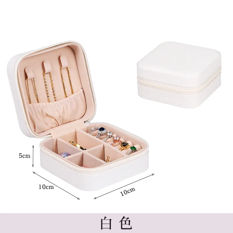 Women Girls Jewelry Storage Box Small Ring Earring Jewelry Case Travel Portable Jewelry Organizer Box for wedding gift