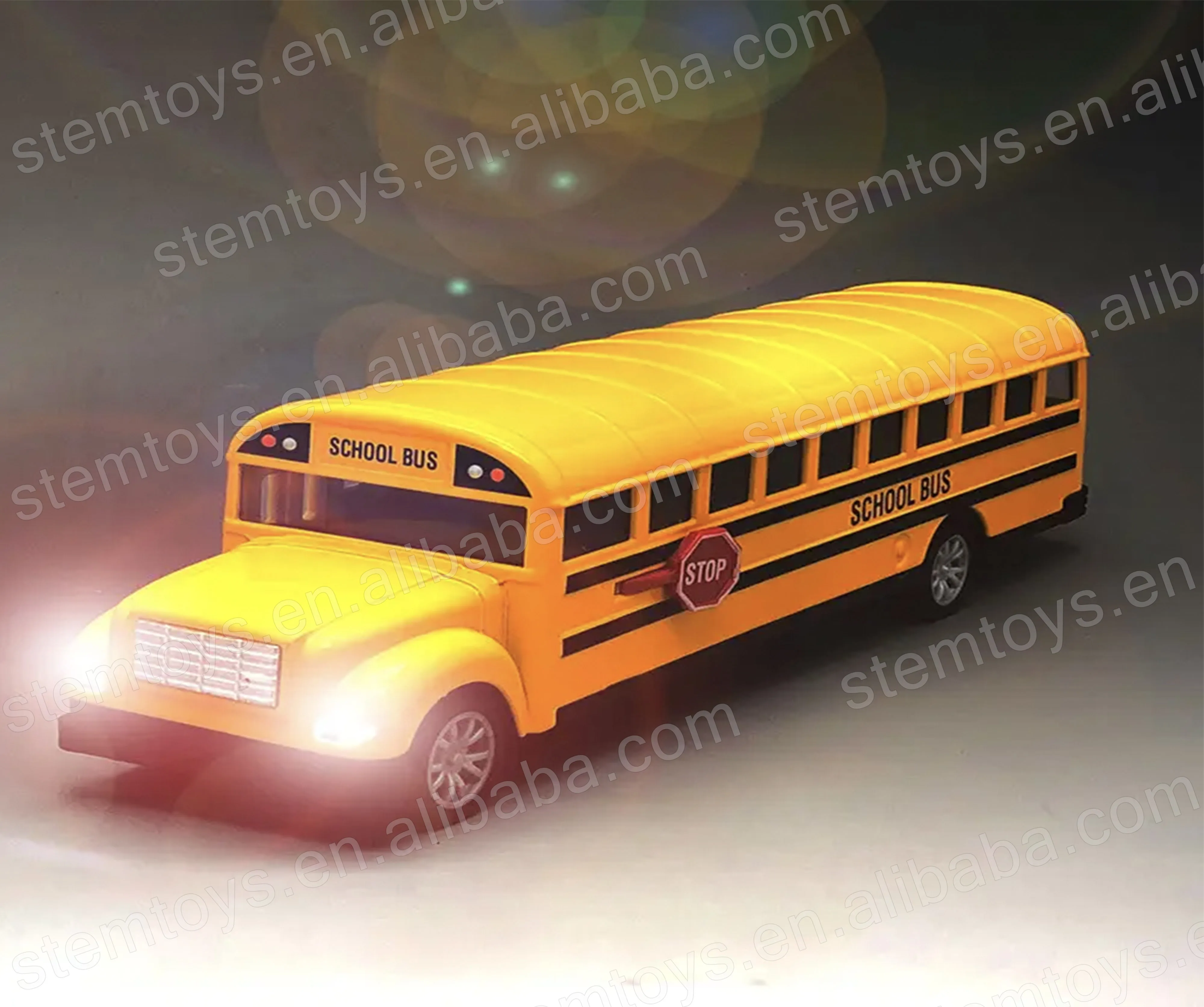 Распродажа литая под давлением модель автомобиля из сплава 1:32 желтый школьный автобус со звуком и светом игрушки для детей