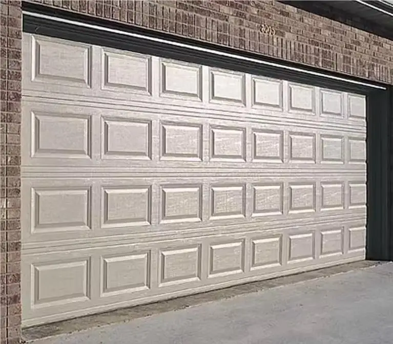 Modern 9x8 Aluminum Tempered Automatic Garage Door New Design Wood Steel Sandwich Panel Foam Overhead Sectional Door 72x80 Car