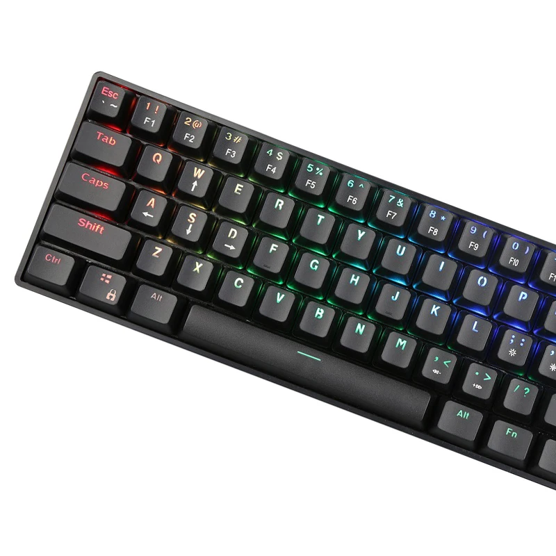 Popular 61 Keys Mini Slim Mechanical Gaming Rainbow Color Backlit Led Wired Keyboard for Competitive Game Player PC Internet Caf
