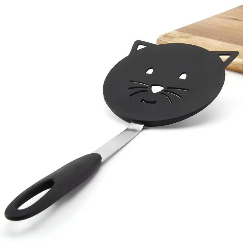 HOT Heat Resistant Cookware Spatula For Fish Egg Pancakes  Cute Cat Shape Non Stick Cooking Nylon Turner