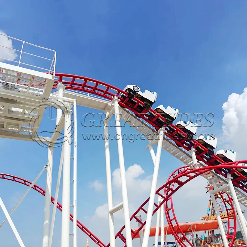 Extreme Amusement Park Equipment Adventure Games 12 Passengers Rail Roller Coaster For Kids And Adults