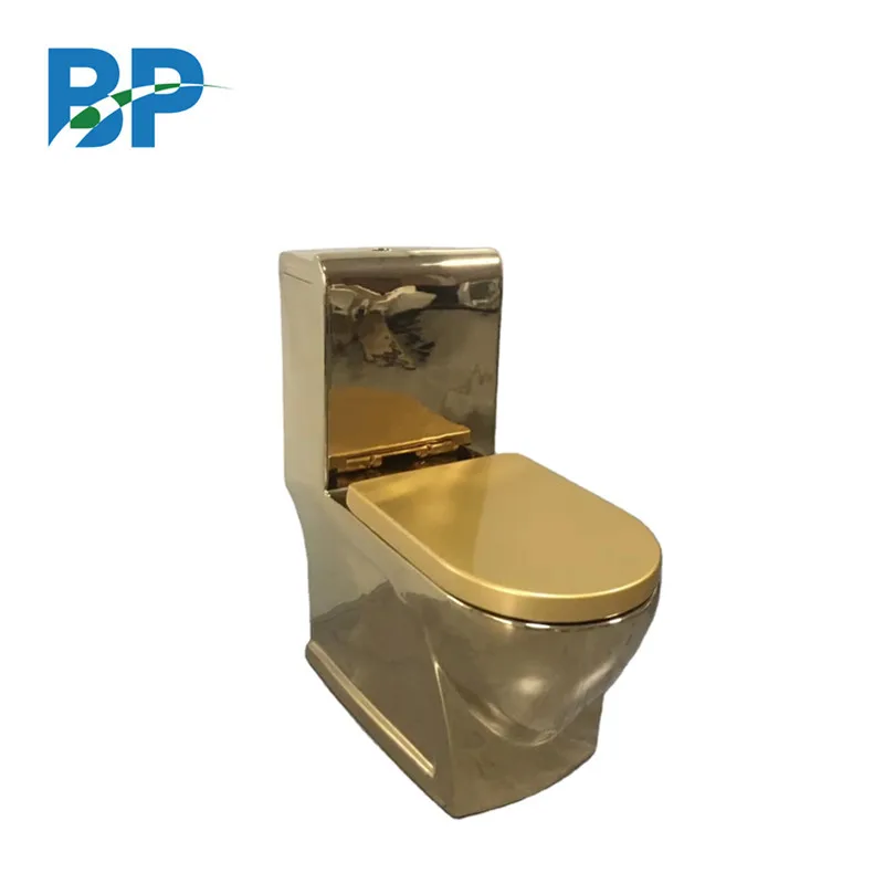 Market hot selling bathroom product golden ceramic gold porcelain toilet for villa