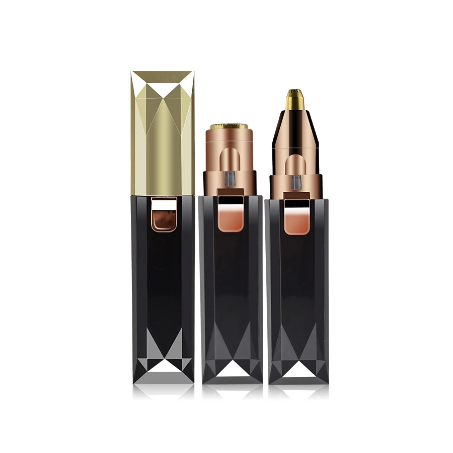 
Portable 2 in 1 eyebrow trimmer Fashion Lipstick box design painless hair removal for lips hand armpit legs use 