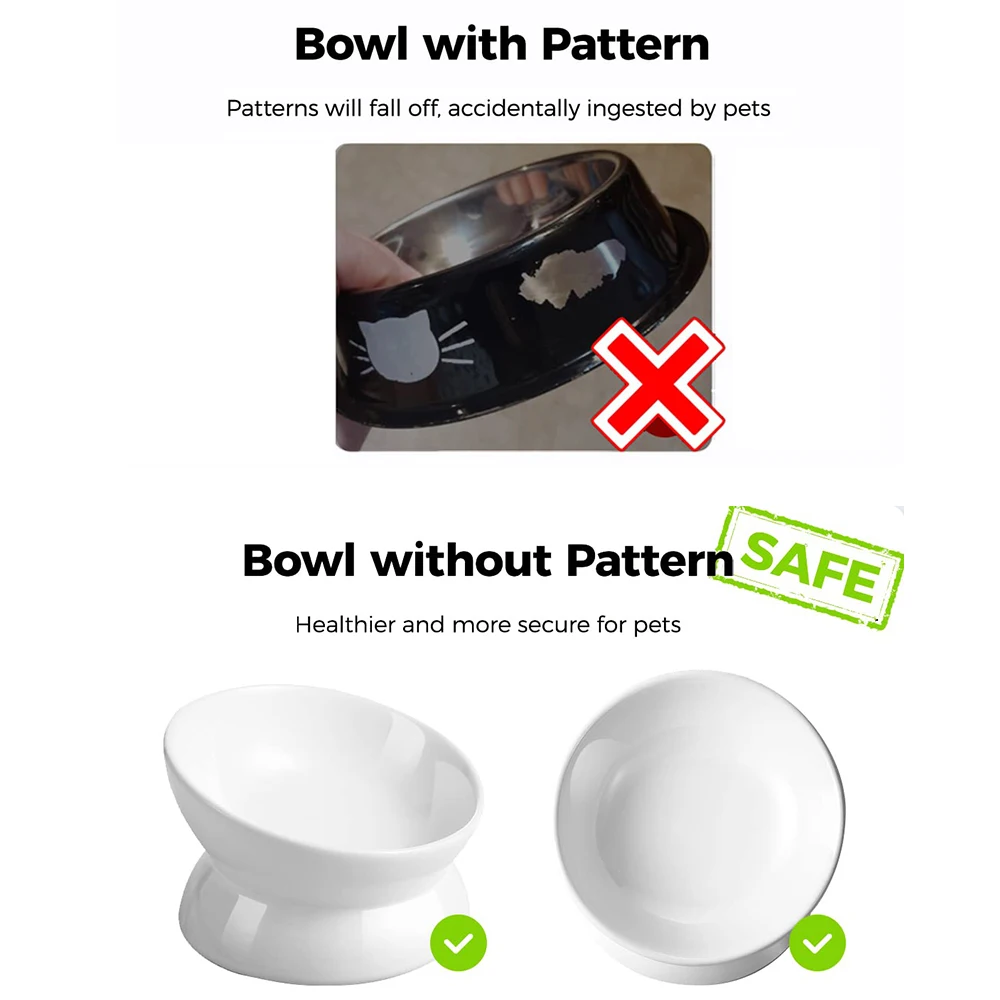 Миска для воды с приподнятым наклоном защита от рвоты посуда домашних животных маленьких собак кошачьих котов толстым лицом керамическая миска кормом кошек