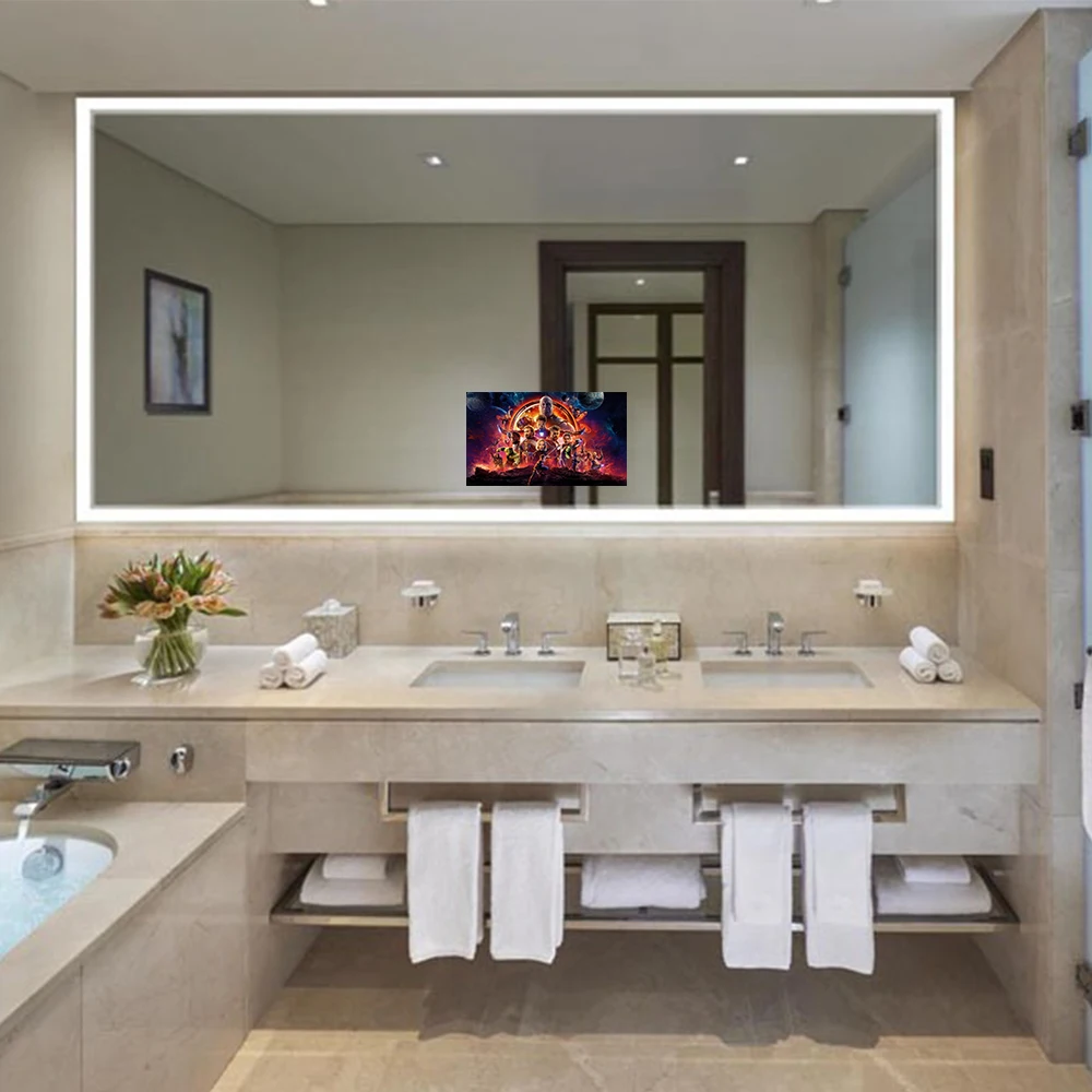 Bathroom Smart Mirror Factory Price Customized Size illuminated TV Mirror