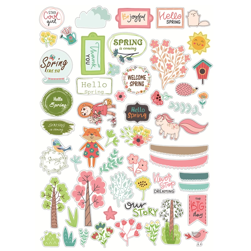 Spring loose various scrapbook  die cut  shapes paper
