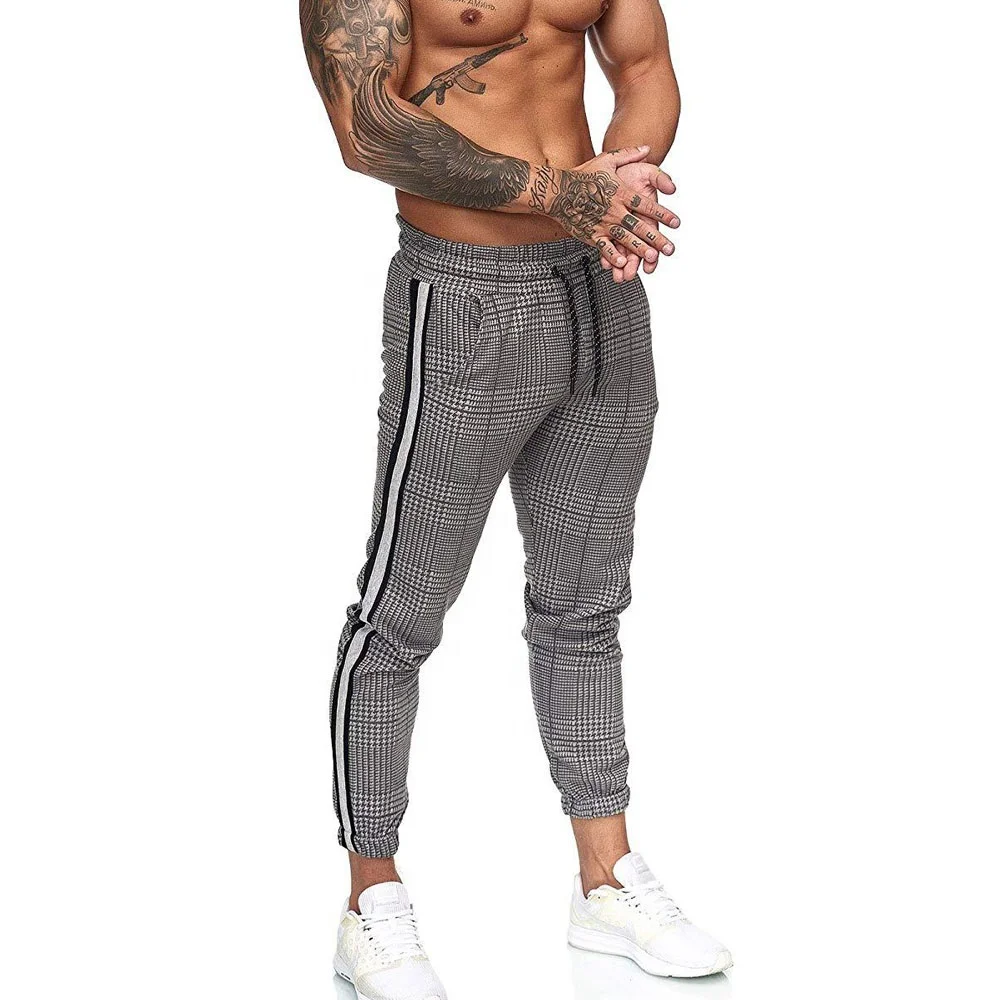 Men Workout Jogging Pants Men Striped Sport Sweatpants short casual long pants Men Fitness Joggers Bodybuilding Trousers