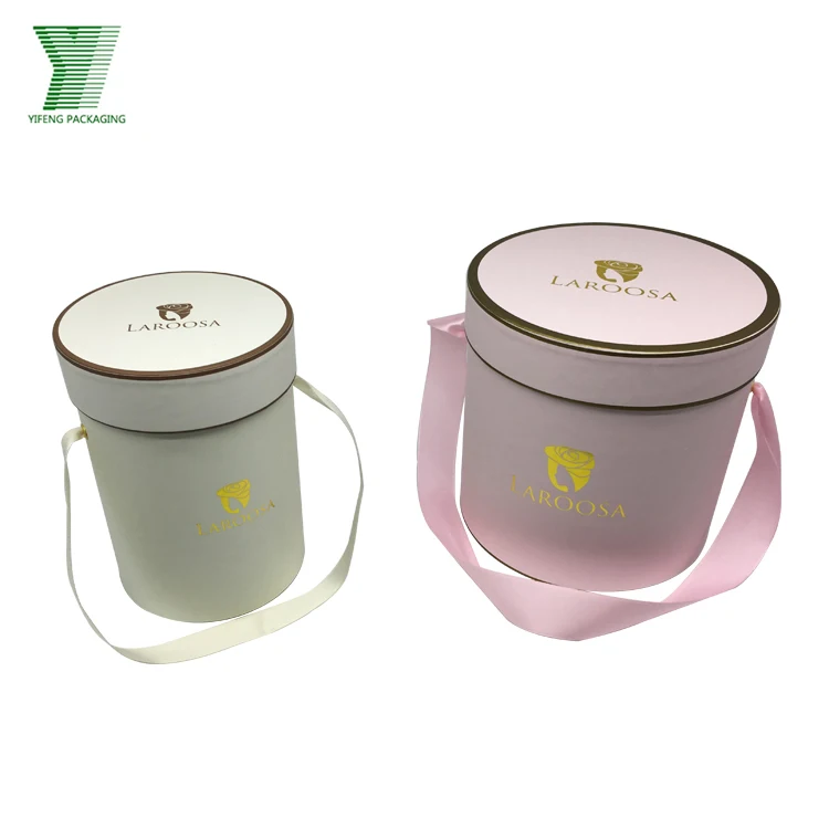 Wholesale New Arrival small cylinder paper box flower hat box Customized elegant round flower boxes
