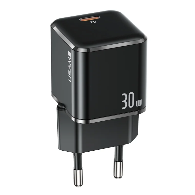 Новые продукты 2021 USAMS US-CC148 T45 супер Si мини PD быстрый адаптер ЕС 30W USB Type-C для быстрой зарядки для iPhone 13
