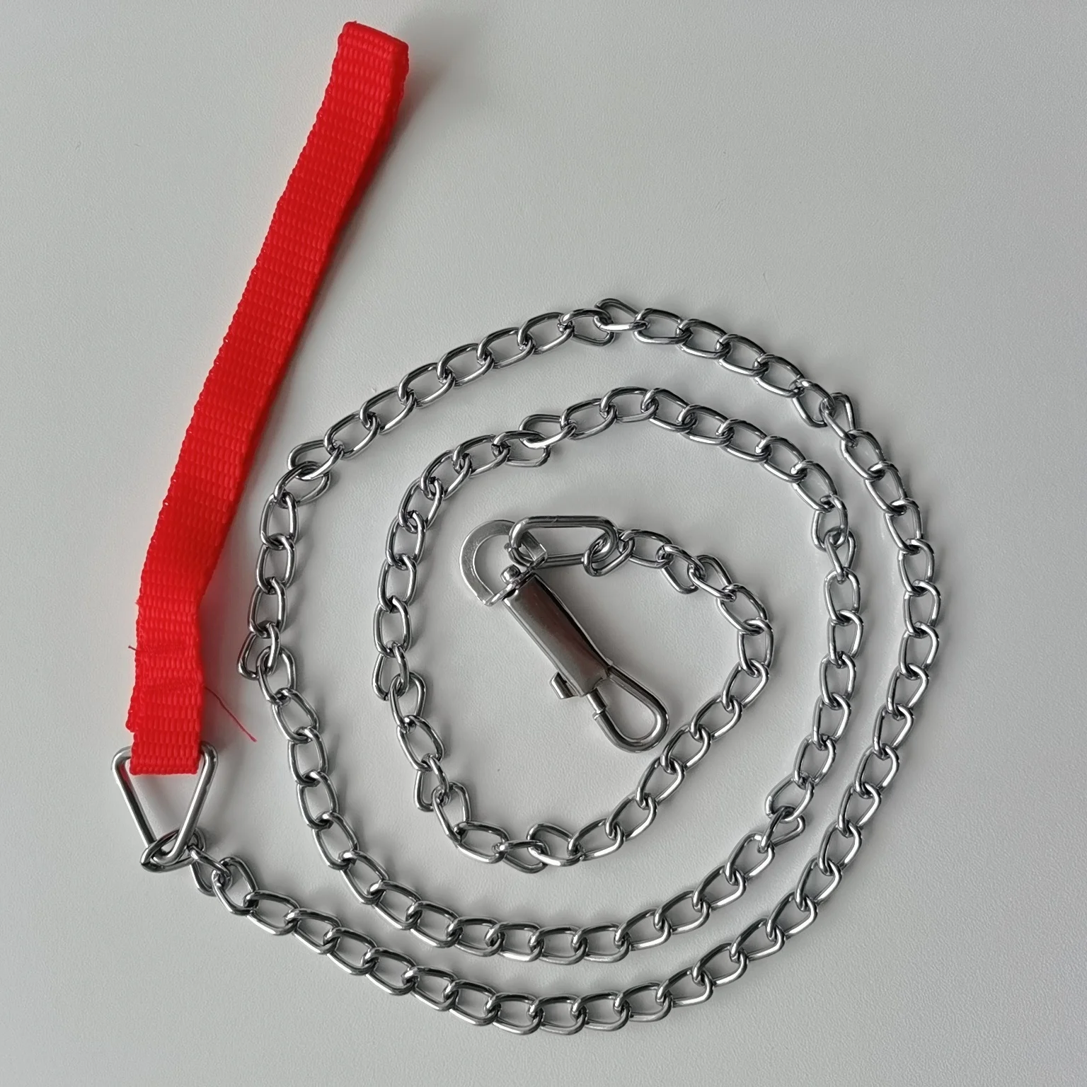 1.6MM 2MM 2.5MM 3MM 3.5MM 4MM Chrome Plated Animal Dog Link Chain With Nylon PVC Handle