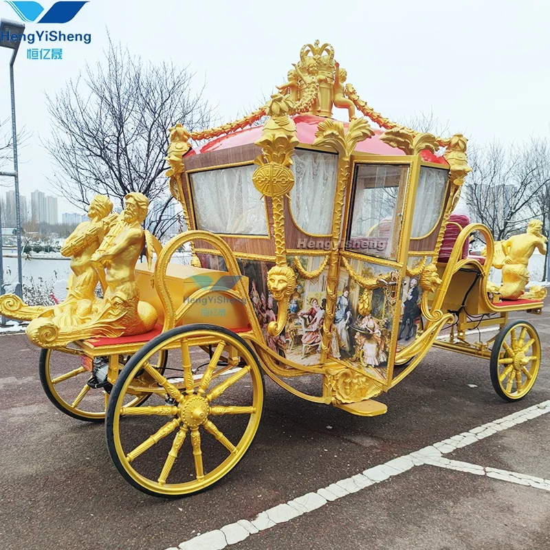 Whosale Royal Horse Cart Special Tation Gharry Horse  Drawn Carriage  Electric Horse Carriage Carts Cab Manufacturer