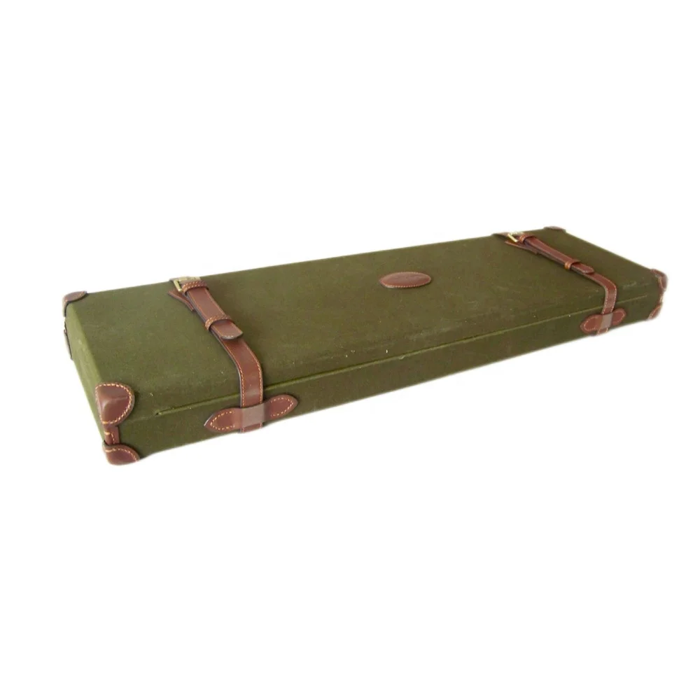 HIBO Custom Canvas And Leather Side by Side Over and Under Hard Gun Case