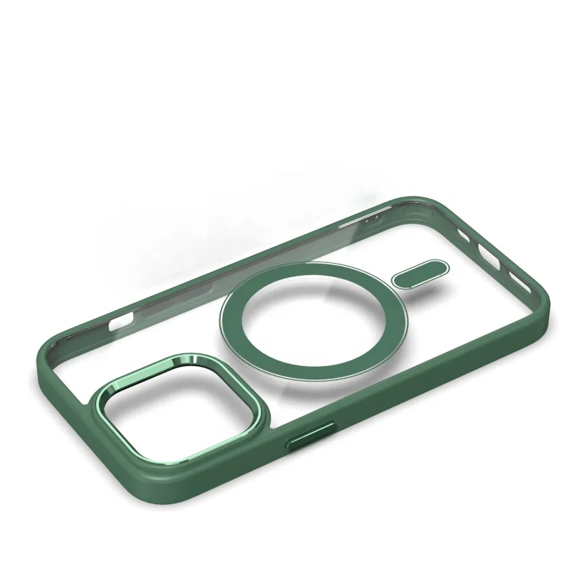 Color Magnet Ring Phone Case  For Magsafes Wireless Charging Clear Cell Phone Case For iPhone13 12 11 Magsafes Clear Metal Case