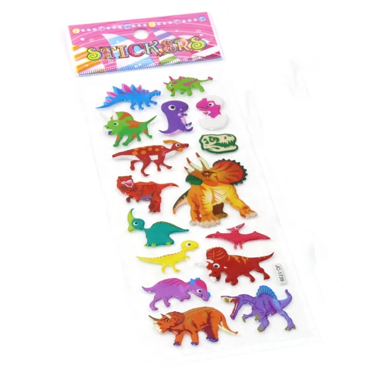 Kids Gift Party Favors 3D Puffy Bubble Dinosaur Sticker
