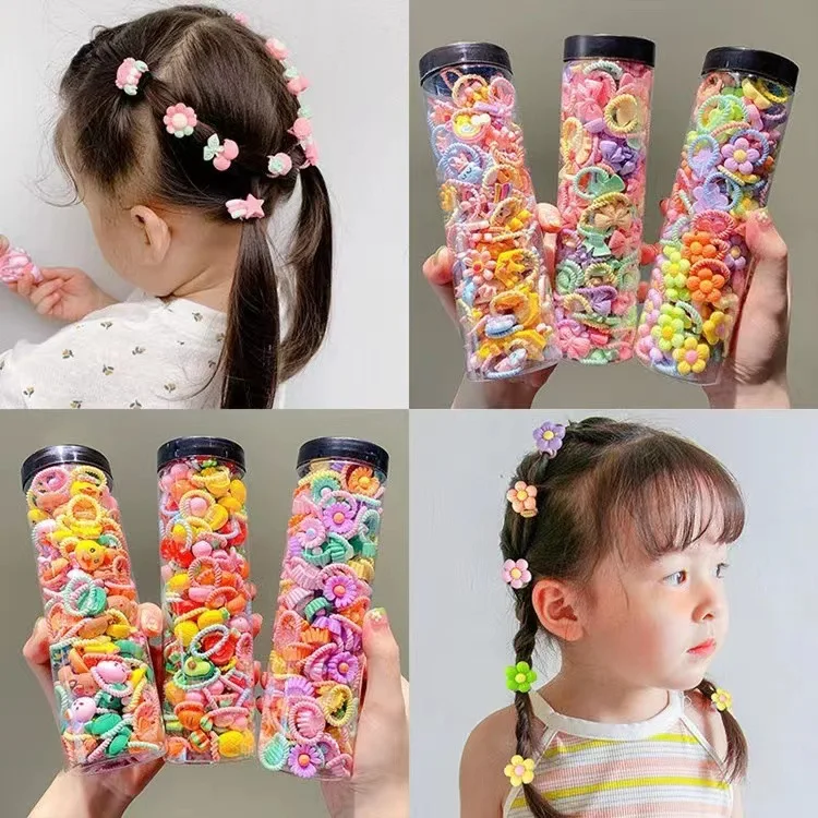 20 Pcs/Set Kids Elastic Hair Band Cute Baby Girl Mini Rubber Band Hair Tie for Kids Girls Hair Accessories