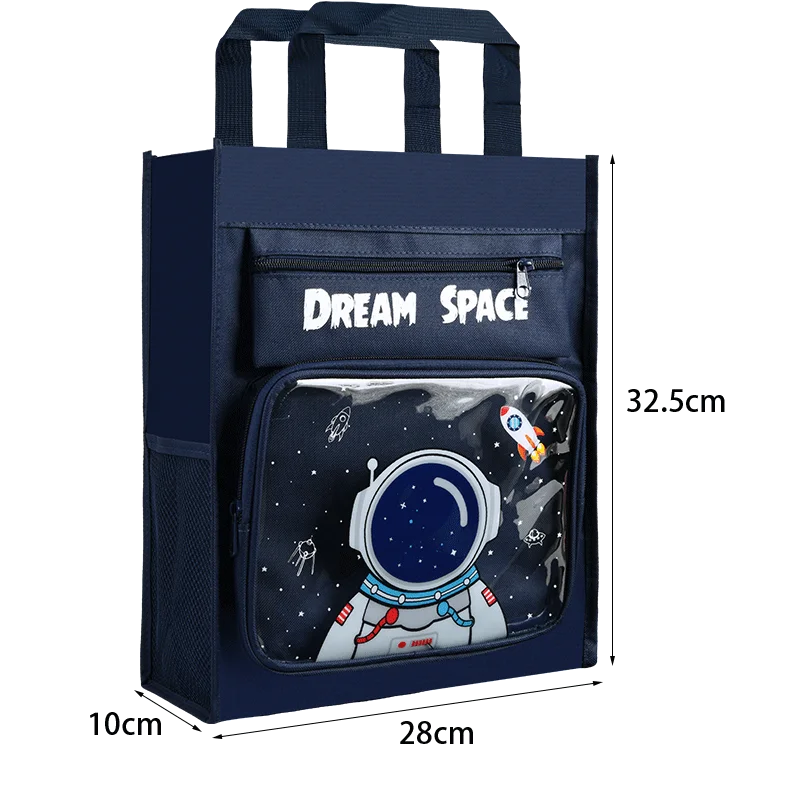 Multi functional student tutoring bag Large capacity file bag A4 zipper canvas portable stationery storage bag