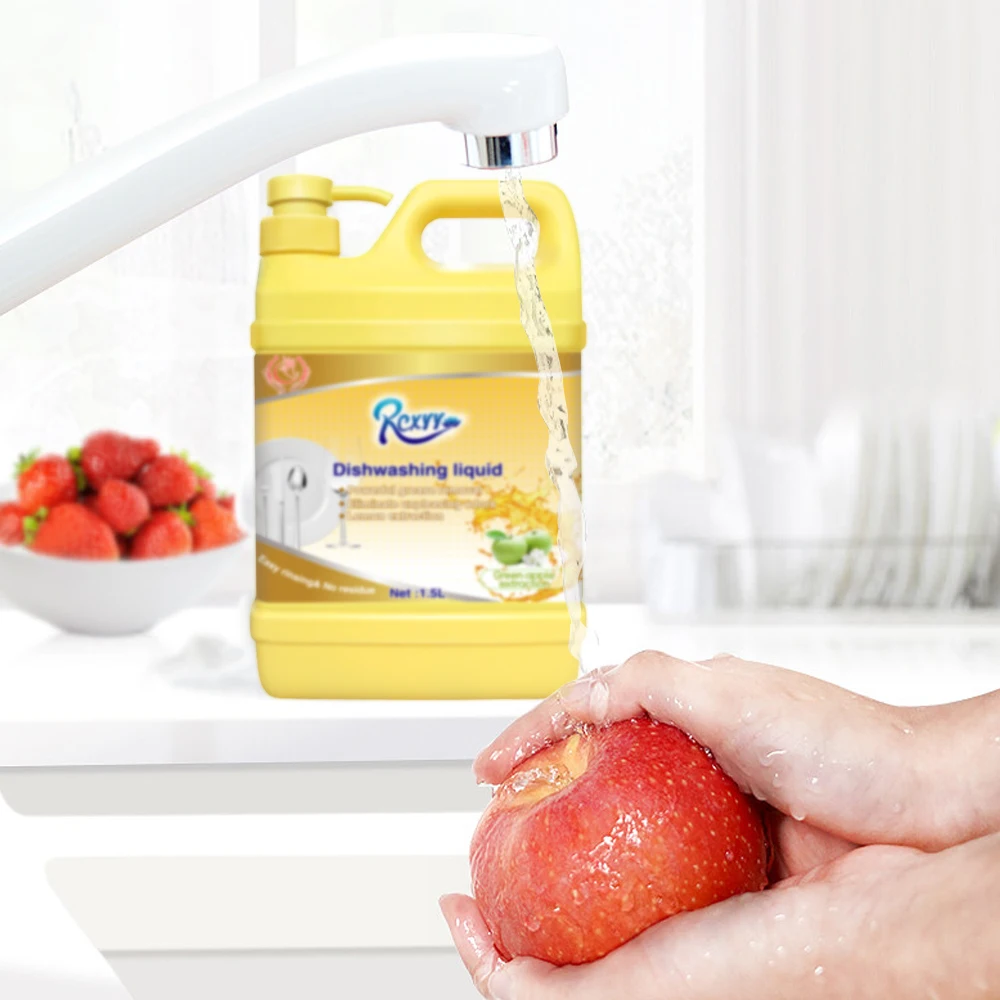 1.5L Cleaning Chemicals Kitchen Cleaner Apple Fragrance Detergent Dishwashing Liquid