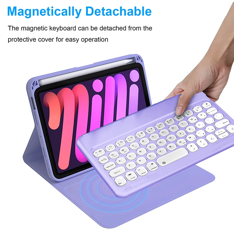 Розовый фиолетовый цветной чехол с клавиатурой для iPad Mini 6 2021 8 3 дюйма
