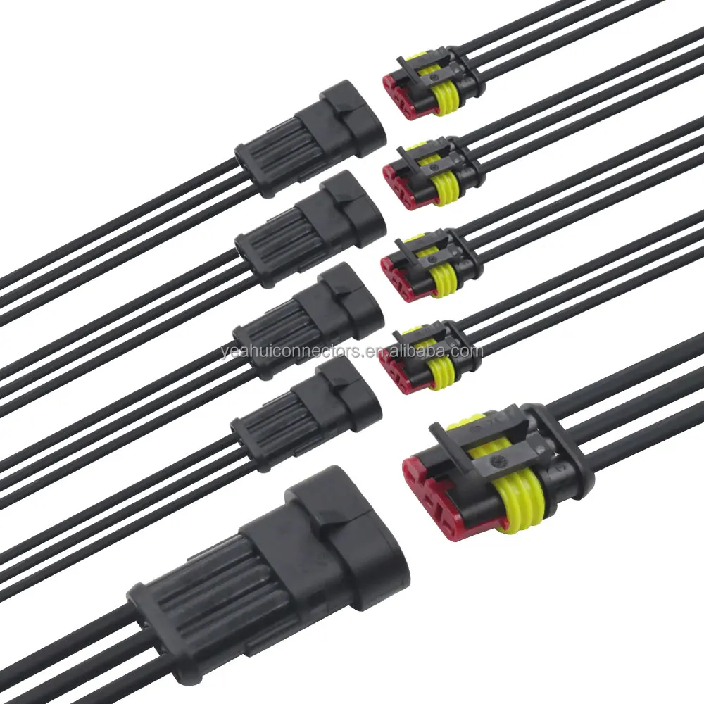 AMP супер печать 1 5 серии 3 Pin Женский Водонепроницаемый Электрический провод соединитель автомобильный разъем 282087-1