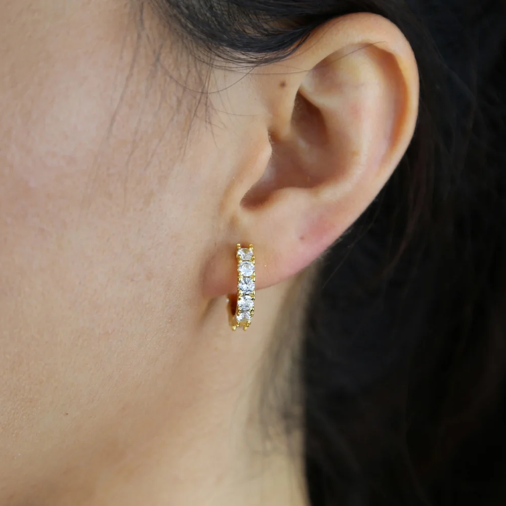 Новая модель, круглые серьги-кольца с 5А cz, серьги huggie круглой формы для женщин, женские свадебные серьги, ювелирные изделия, Прямая поставка