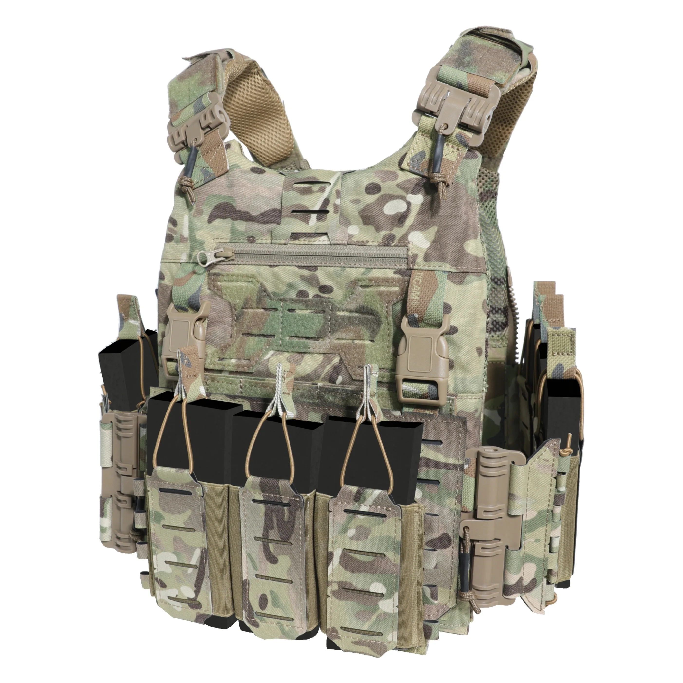 82722A5 500d cordura Tactical Vest  Laser Cut Quick release Camouflage  Plate Carrier