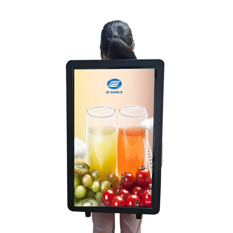 Outdoor Human Walking Backpack LED Billboard Mobile LCD Screen Digital Signage Video Display Advertising Players