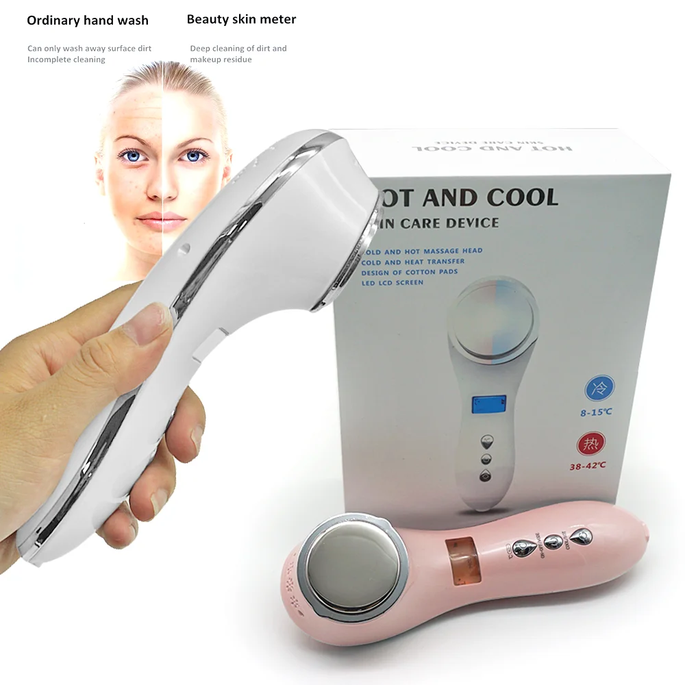 KMD Beauty Products Handheld Hot Cold Facial Hammer Multifunctional Wrinkle Removal Skin Care Ice Cooling Facial Massager