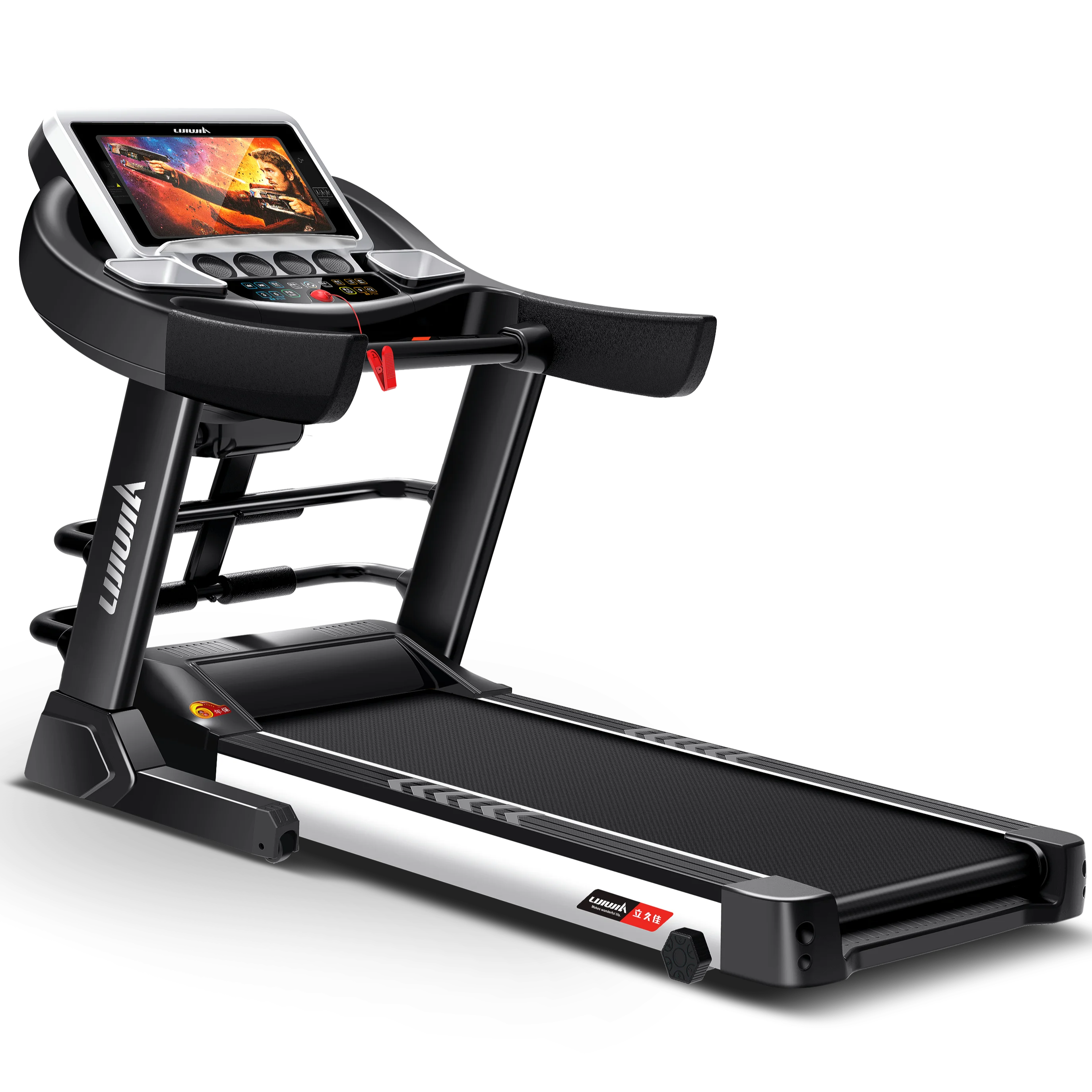 High quality foldable body shaper luxury electric fitness equipment DC AC motor treadmill with oil auto system