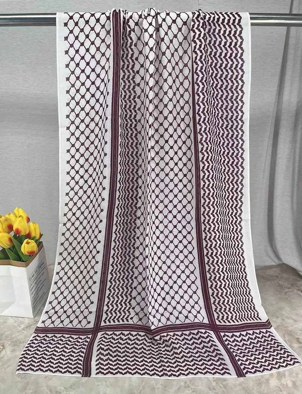 Hot Selling Modal cotton Scarf Printing Plaid New Arab Turban Checkered  Middle East Dubai Turkish Turban Scarfs Muslim Hijab