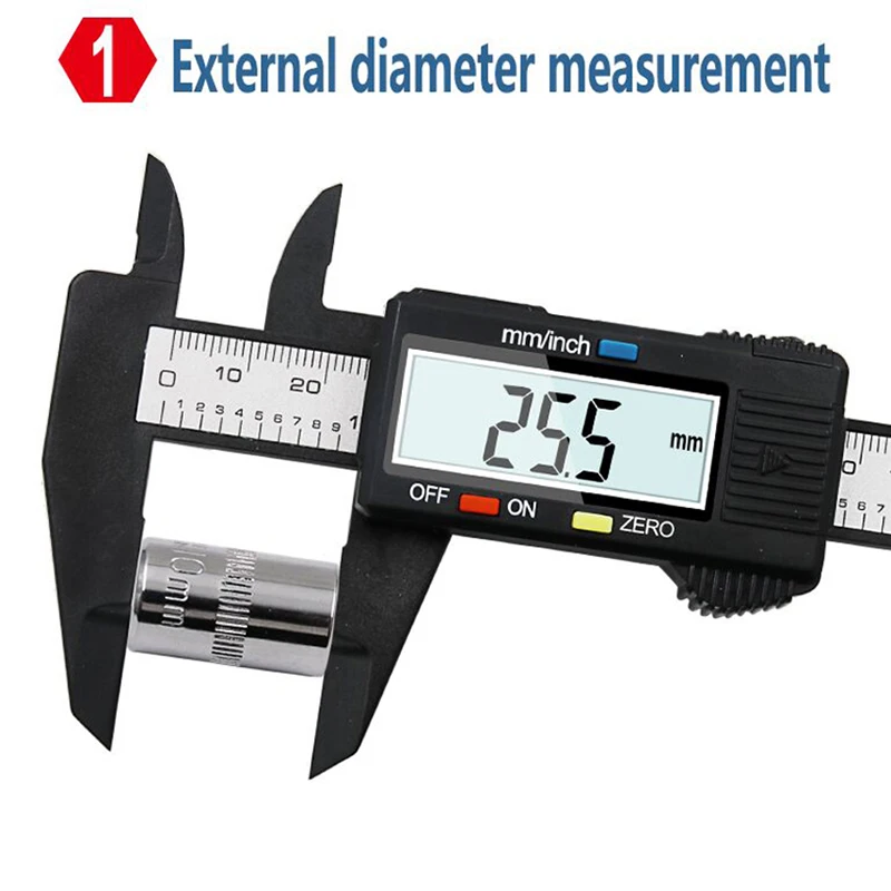 Electronic Digital Vernier Caliper 0-150mm High-Strength Plastic Caliper Measuring Tool Carbon Fiber Digital Vernier Caliper