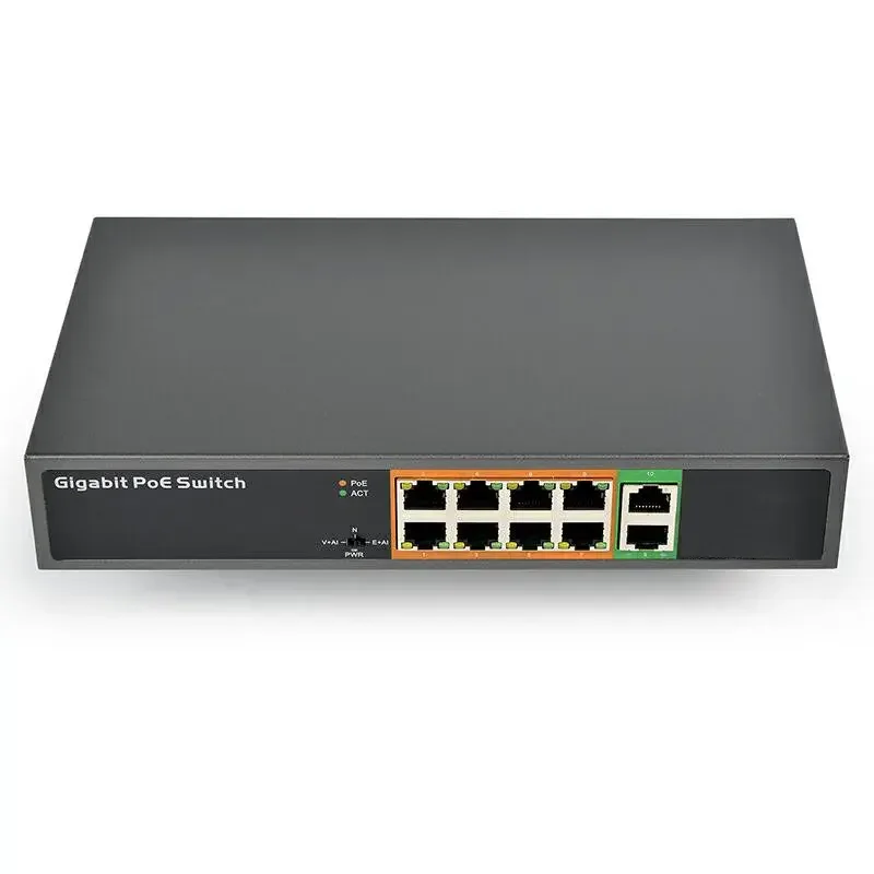 SDAPO PSE1008GS-AI 8 10/100Mbps Fast Ethernet ports and 2 Gigabit TP/SFP ports POE Switch