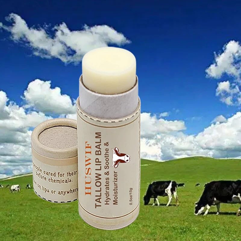 OEM Pure Grass-Fed Moisturizing Beef Tallow Lip Balm Hydrates & Soothes Dry Lips