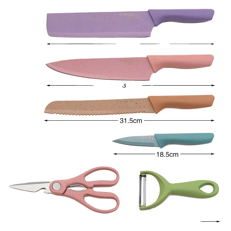 Block Kitchen Knife Set AH01 19pcs Stainless Steel ABS Handle Wooden Black Metal Box Logo Item Packing Piece Packaging Color Eco