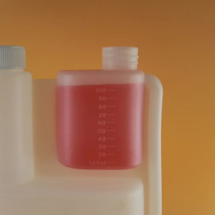 150ml 1250ml Twin Neck Fuel Mixing Bottle hdpe Measure Plastic Bottle Double Neck Reservoir Bottles with meter dosing cap