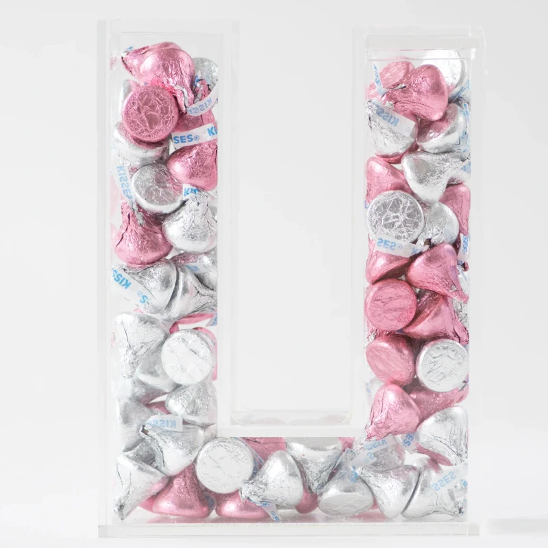 Acrylic Initial Candy Letter fillable letters with you favorite candy Stand or wall mounted Letters