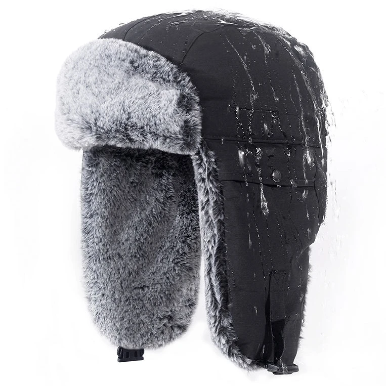 Customized water proof Russian Hat Bomber Soft Faux Fur Ear Flap Hat Cap Winter Ski Trooper Trapper Winter warm Hats