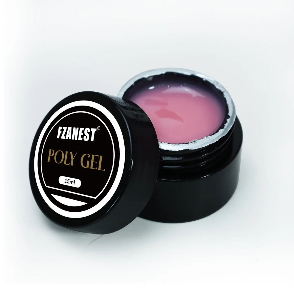 FZANEST Easy Application Poly Extension Nail Gel Construction AcryGel Crystal Pink Milky White Nail Extension Gel In Bulk Jar