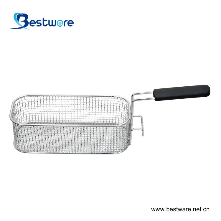 Stainless Steel Mesh Metal Wire Basket Rectangle Deep Fryer Strainer Colander Strainers